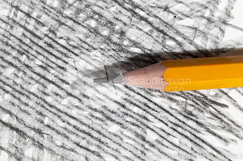 Image of chaotic lines in gray pencil