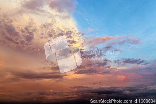 Image of red bright clouds