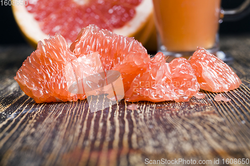Image of real red grapefrui