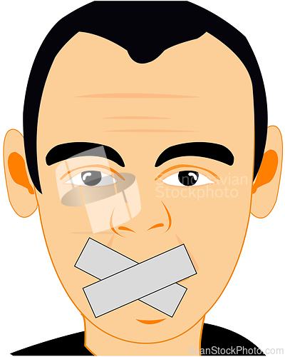 Image of Head of the person with stuck mouth