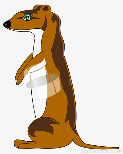 Image of Small fur-bearing beast family martens kolinsky cartoon