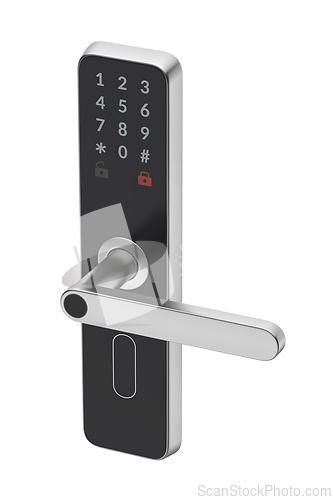 Image of Smart door lock on white background