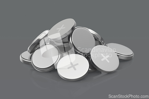 Image of Group of button cell batteries