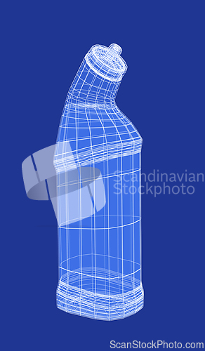Image of 3D model of a toilet cleaner bottle
