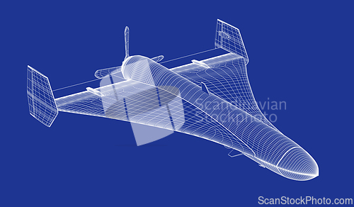 Image of 3D model of military surveillance drone