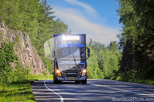 Image of Volvo FH Flower Transport Truck on Road
