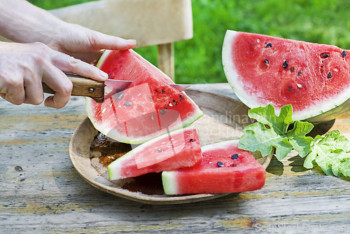 Image of Watermelon cutting
