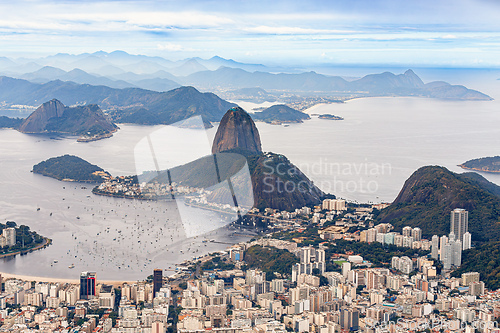 Image of View from Cristo Redentor of Rio de Janeiro cityscape. brazil.