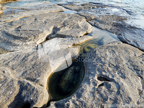 Image of Rocky shore of the Caspian Sea.
