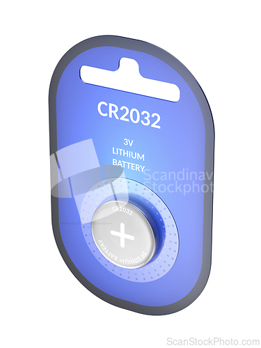 Image of CR2032 button cell battery in blister pack