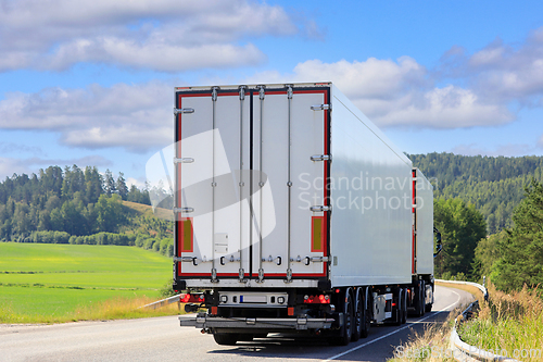 Image of Big White Truck on Highway