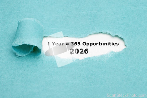 Image of Inspirational Quote 1 Year 2026 Equal To 365 Opportunities