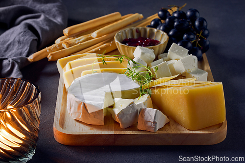 Image of cheese plate and bread sticks