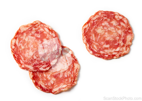 Image of slices of dry spanish sausage