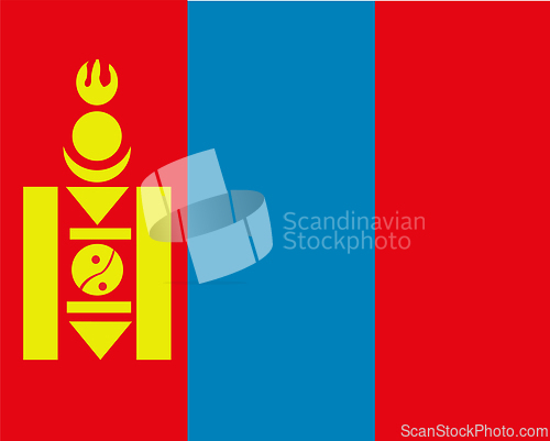 Image of State flag and symbol of the asiatic country Mongolia