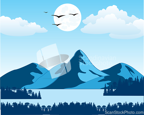 Image of Winter lake in mountain in wild terrain