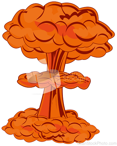 Image of Nuclear explosion on white background is insulated