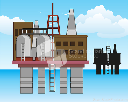 Image of Oil platform seaborne for mining the oils