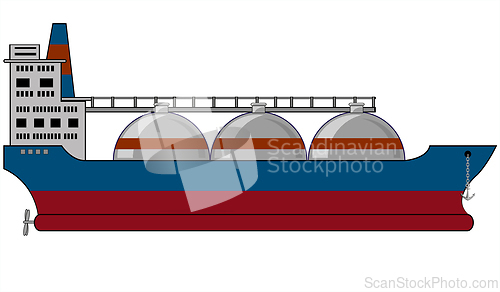 Image of Vector illustration of the nave of the tanker carrying liquefied gas