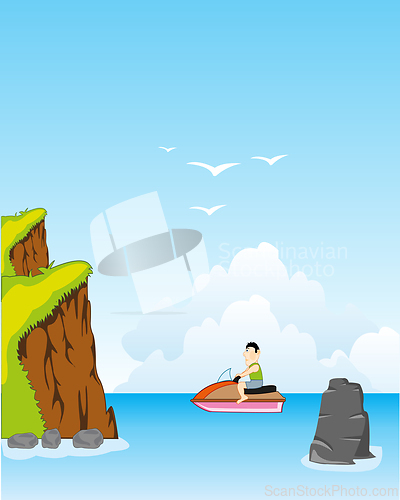 Image of Beautiful type on sea and steep coast