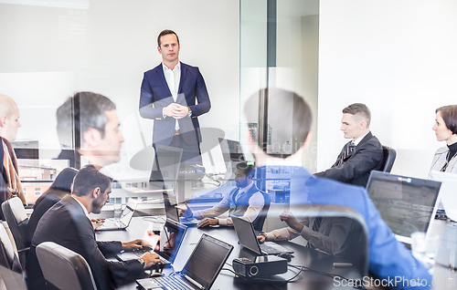 Image of Corporate business team office meeting.