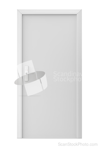 Image of White door with smart door lock