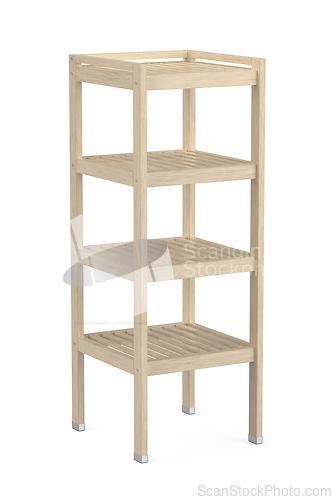 Image of Empty wooden shelving unit