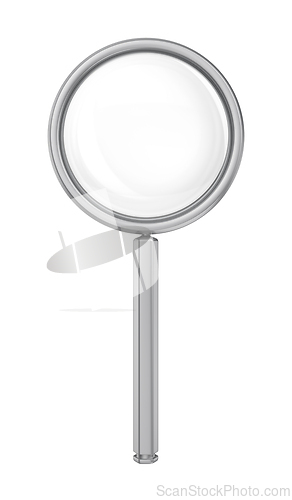 Image of Front view of metal magnifying glass