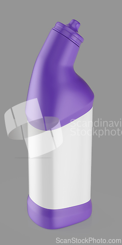 Image of Purple toilet cleaner bottle with blank label