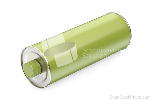 Image of Blank green round tin bottle