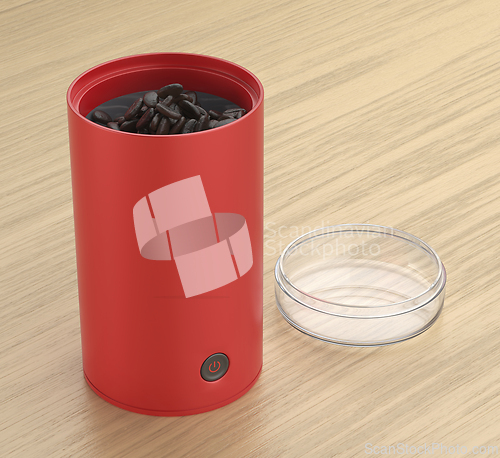 Image of Red electric coffee grinder