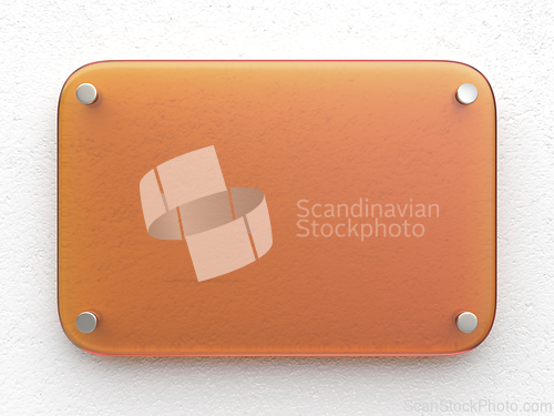 Image of Orange glass nameplate