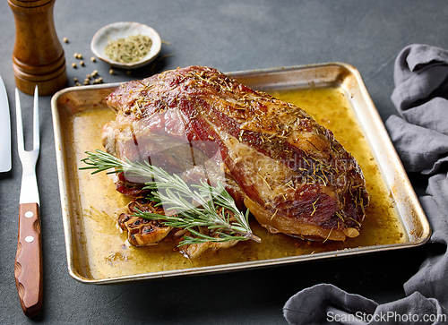 Image of freshly baked pork neck roast