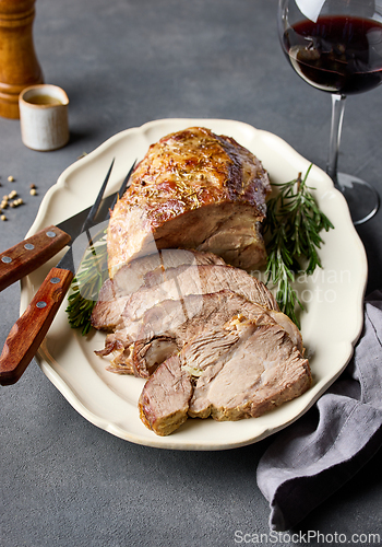 Image of freshly baked pork neck roast