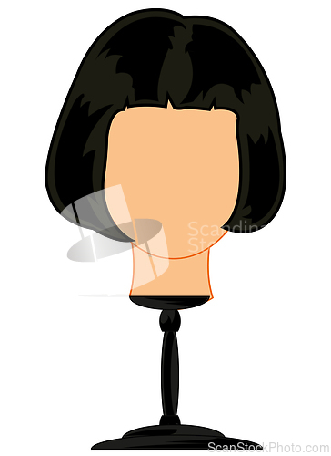 Image of Vector illustration of the mannequin of the feminine head with hair