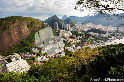 Image of Panoramic view from Pao de Acucar to Rio de Janeiro, Brazil.