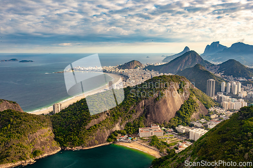 Image of panoramic view from Pao de Acucar (Sugarloaf Mountain), Rio de Janeiro Brazil.