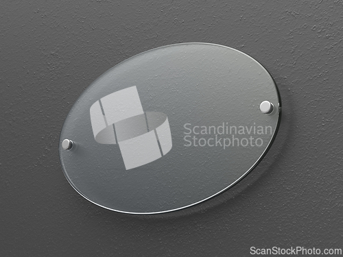 Image of Transparent oval glass nameplate