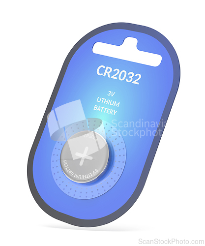 Image of CR2032 button cell battery in blister pack