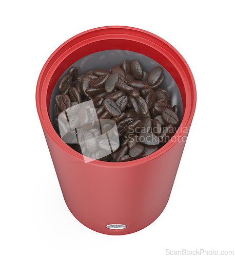Image of Red electric coffee grinder