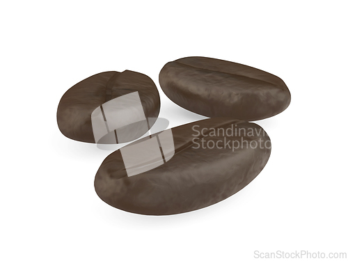 Image of Three roasted coffee beans
