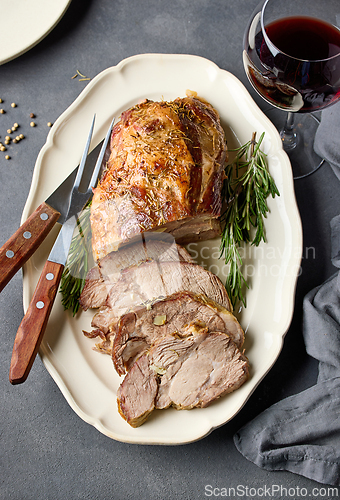 Image of freshly baked pork neck tenderloin