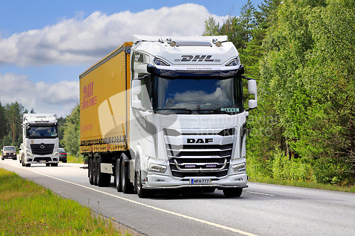 Image of New DAF XF+ 530 Truck Semi Trailer for DHL Deliveries