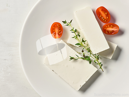 Image of plate of fresh greek cheese