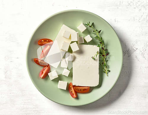 Image of plate of fresh greek cheese