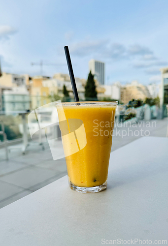 Image of glass of fresh fruit smoothie