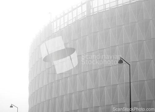 Image of covered parking of modern architecture in the western port of He
