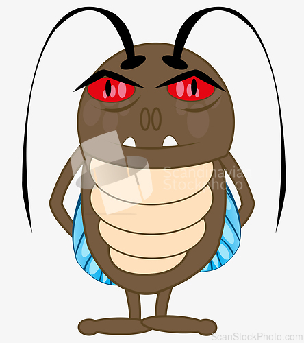 Image of Vector illustration of the cartoon small insect cockroach