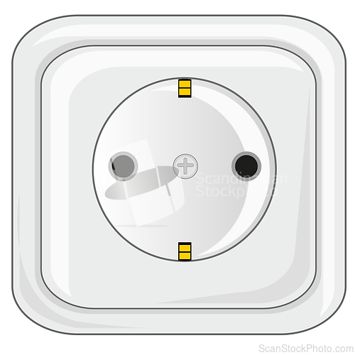 Image of Electric outlet on white background is insulated