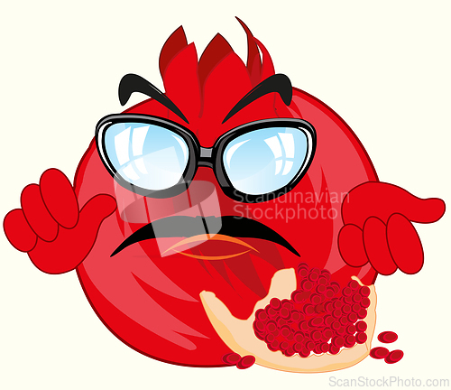 Image of Fruit garnet cartoon on white background is insulated
